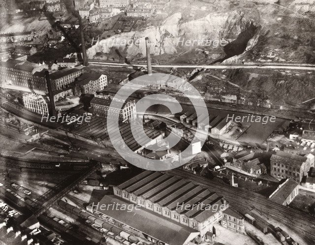 Aerial view of the Mackintosh Factory, Halifax, West Yorkshire, 1919. Artist: Unknown
