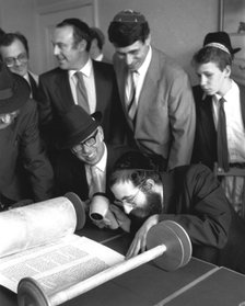 Opening of the new synagogue, Woodside Park, London, May 1988. Artist: Sidney Harris