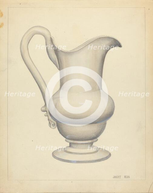 Pitcher, c. 1940. Creator: Janet Riza.