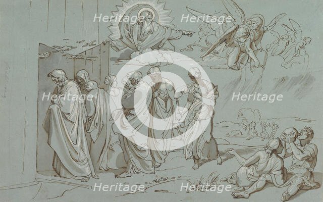 God Summons Noah and His Family into the Ark, 1827 (?). Creator: Joseph von Fuhrich.