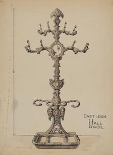 Cast Iron Hat Rack, c. 1936. Creator: Lucien Verbeke.