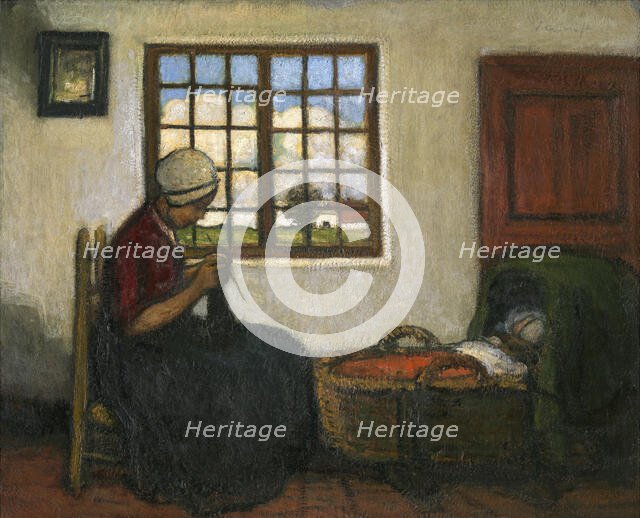 Interior with Cradle, c1900-1920s. Creator: Jakob Smits.