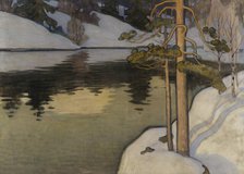 Lake with Snow on the Shore, 1899-1900. Creator: Vaino Blomstedt.