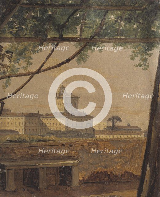 View to the Quirinal from the Villa Malta, Rome, mid 19th century. Creator: Gustaf Soderberg.