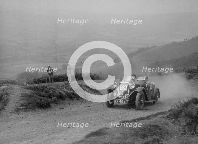 Singer competing in the Barnstaple Trial, c1935. Artist: Bill Brunell.