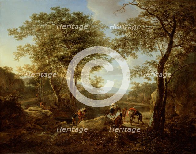 The Ford and Halt of the Travelers, c1650. Creator: Jan Dirksz Both.