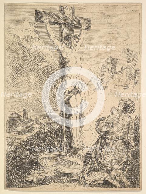 Mary Magdalene Praying at the Foot of the Cross, 1720-83. Creator: Michel-Francois Dandre-Bardon.