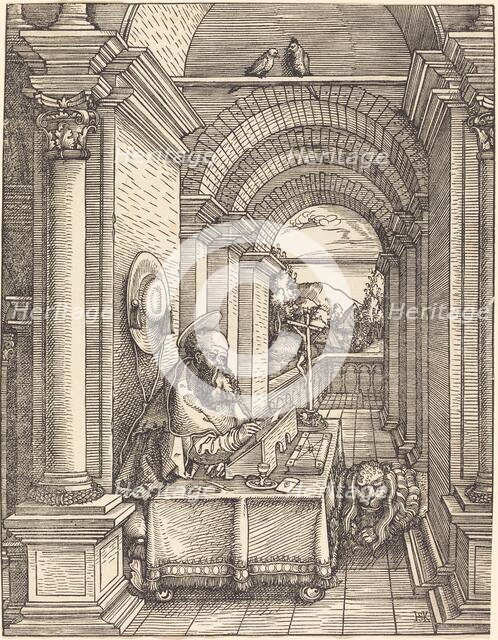 Saint Jerome Writing, 1522. Creator: Hans Springinklee.