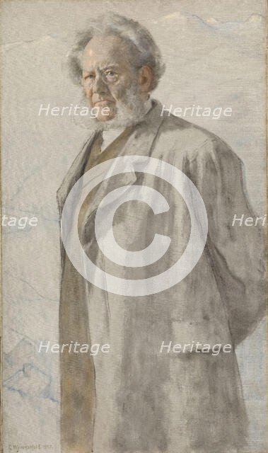 Portrait of the Poet Henrik Ibsen, 1895. Creator: Erik Werenskiold.