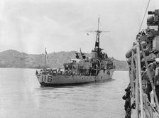 HMS Amethyst, after action on the Yangtze River, 20th April 1949. Artist: Unknown