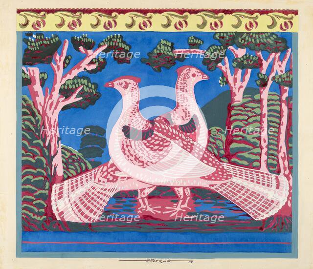 Bandbox Design (Grouse), 1937. Creator: Harold Merriam.
