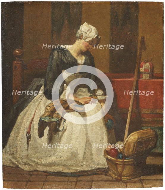 The Embroiderer, mid-late 18th century. Creator: Jean-Simeon Chardin.