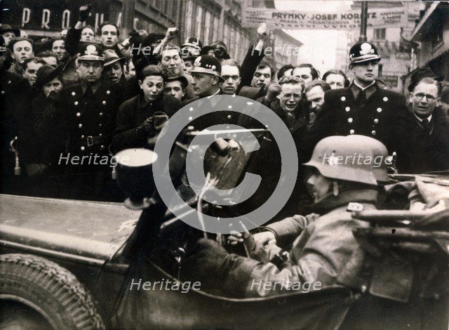 German troops enter Prague, 15th March 1939. Artist: Unknown
