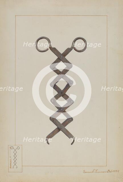 Tongs, c. 1937. Creator: Samuel Fineman.