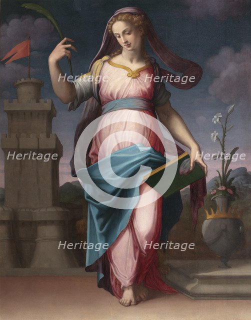 Saint Barbara. Artist: Vasari, Giorgio (1511-1574)