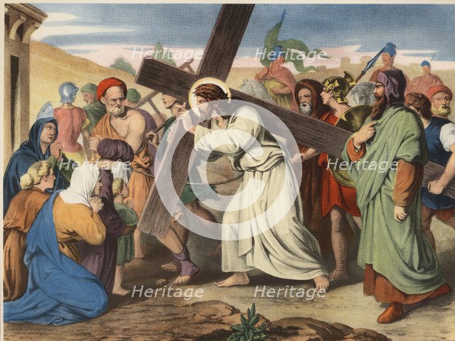 Via Crucis. Eighth station. Jesus speaks to the daughters of Jerusalem. Drawing by Pascual. Barsa…