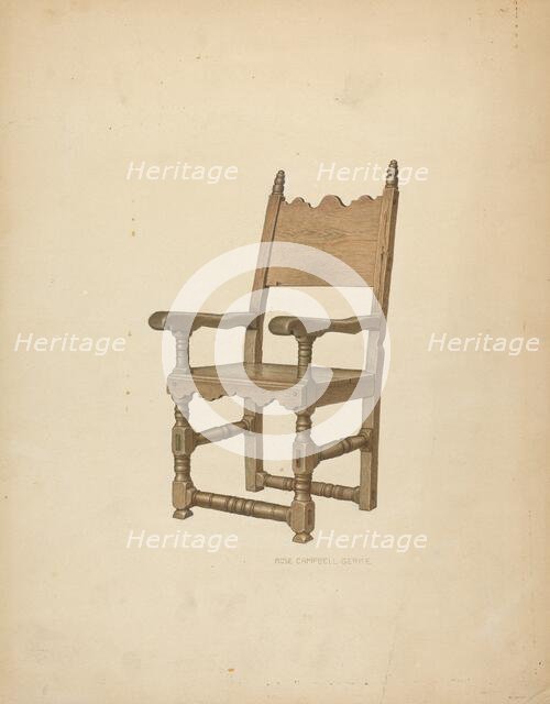 Sacristy Chair, c. 1939. Creator: Rose Campbell-Gerke.