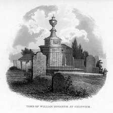 The tomb of William Hogarth at Chiswick, 1840. Artist: Unknown