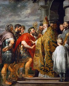 Saint Ambrose and Emperor Theodosius I.