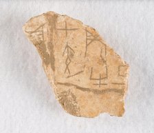 Inscribed bone fragment ("oracle bone"), Late Shang dynasty, ca. 1300-1050 BCE. Creator: Unknown.