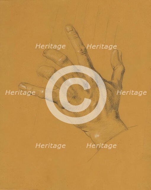 Hand study for "Ossian and Malvina", before 1821. Creator: Johann Peter Krafft.