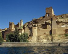 Qal'at Ja'bar castle on the left bank of Lake Assad, near Ar-Raqqah, Syria, 2001.  Creator: LTL.