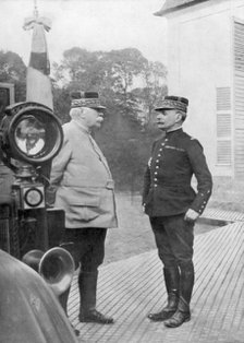French First World War generals Joseph Joffre and Ferdinand Foch, Flanders, 1914. Artist: Unknown