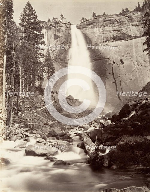 Nevada Fall, 700 feet, Yosemite, ca. 1872, printed ca. 1876. Creator: Attributed to Carleton E. Watkins.