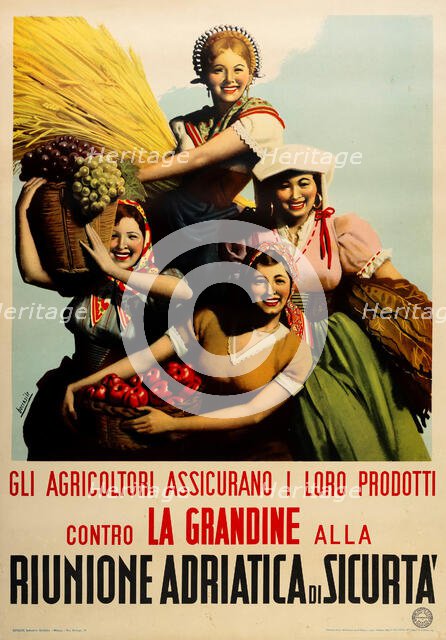 Riunione Adriatica di Sicurtà, 1953. Creator: Boccasile, Gino (1901-1952).