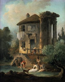 'The Temple of Vesta at Tivoli', Rome, 1831. Creator: Lancelot-Theodore Turpin de Crisse.