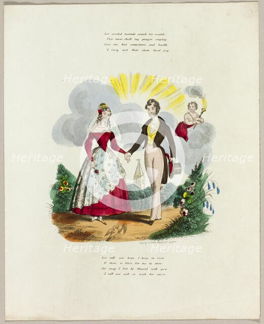 Let Sordid Mortals Search for Wealth (valentine), c. 1842. Creator: Unknown.
