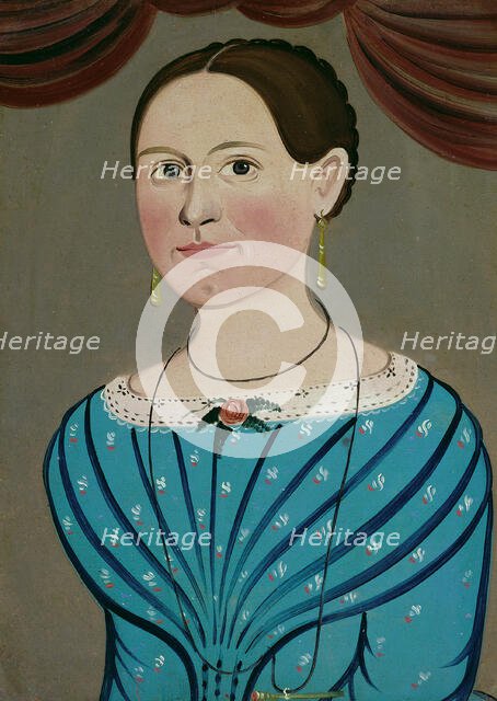 Woman in a Blue Dress, c. 1840. Creator: School of William Matthew Prior.