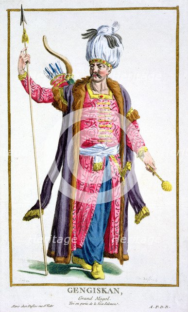 Genghis Khan, Mongol warrior and conqueror, (1780). Artist: Pierre Duflos