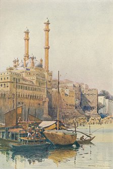 'The Ghats Below Aurangzeb's Mosque, Benares', c1880 (1905). Creator: Alexander Henry Hallam Murray.