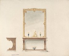 Design for Pier Table and Gold Mirror: Front and Side Elevations, early 19th century. Creator: Anon.