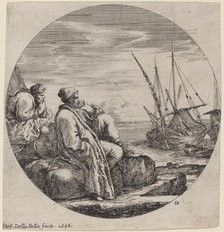 Seaport with Two Turkish Merchants, 1656. Creator: Stefano della Bella.