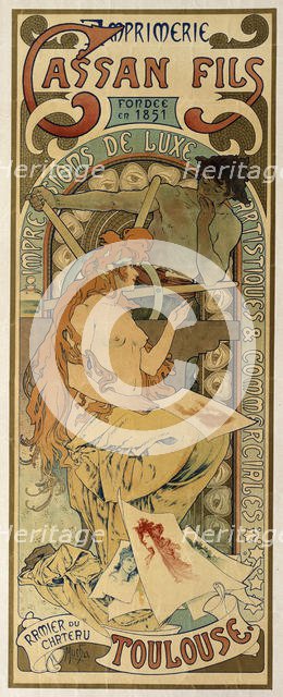 Poster for the Toulouse printing house Cassan Fils, 1897.  Artist: Alphonse Mucha