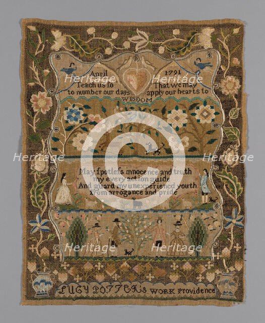 Sampler, Rhode Island, 1791. Creator: Lucy Potter.