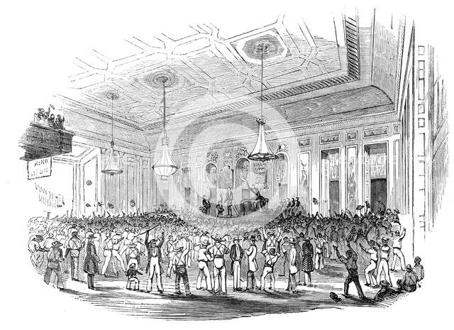 Great Repeal Meeting in Washington Hall, 1844. Creator: Unknown.