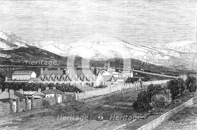The residence of Brigham Young at the Great Salt Lake City, Utah, 1861. Creator: Unknown.