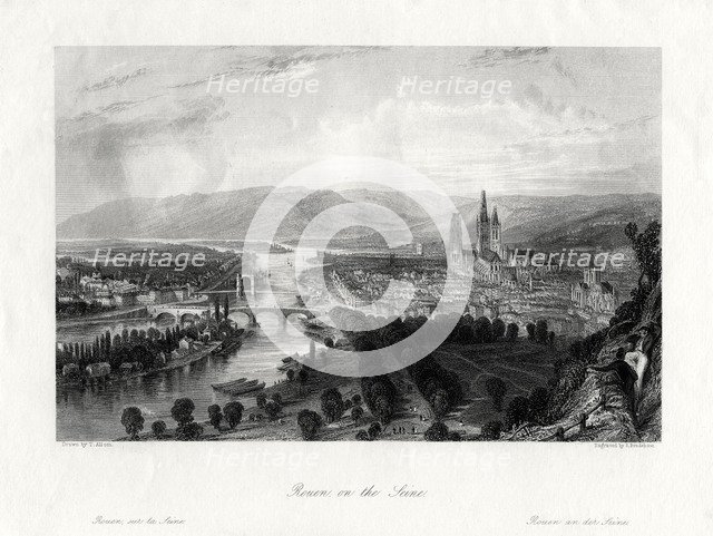 Rouen on the Seine, France, 1875. Artist: S Bradshaw