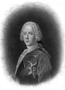 Prince Charles Edward Stuart, commonly known as Bonnie Prince Charlie, (18th century).Artist: M Page
