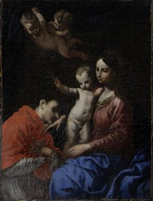 Madonna and Child, worshipped by St Carlo Borromeo, c1630-1650. Creator: Simone Cantarini