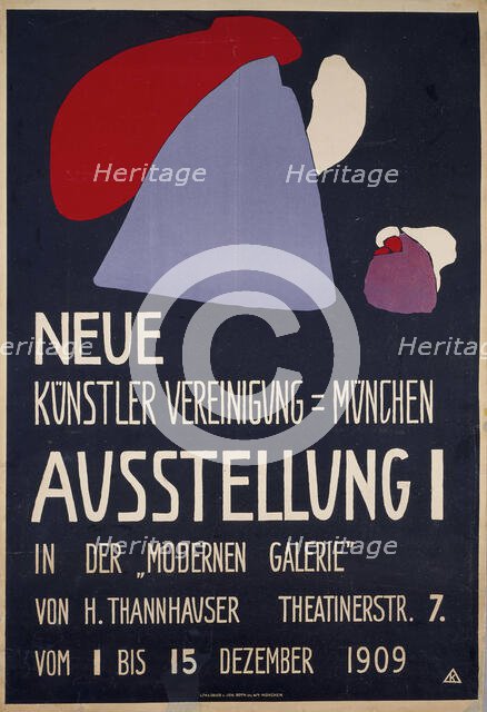 Poster for the 1st Exhibition of the Neue Künstlervereinigung München..., 1909. Creator: Kandinsky, Wassily Vasilyevich (1866-1944).
