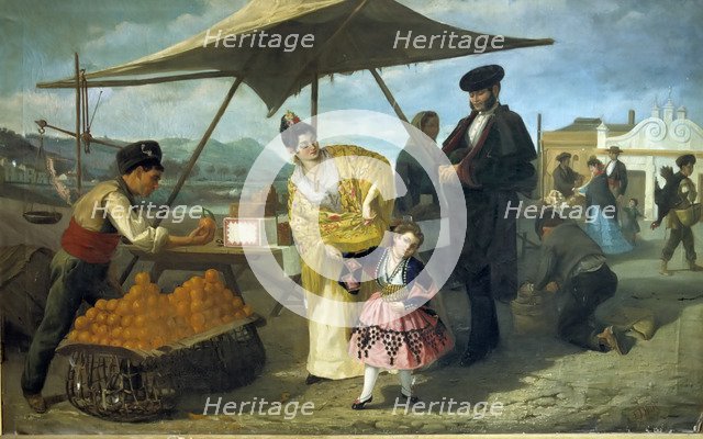  'Stand of oranges', oil Painting by Federico Maria Eder.