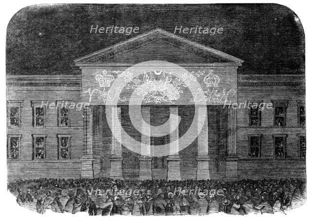 The Peace Illuminations - the General Post-Office, 1856.  Creator: Unknown.