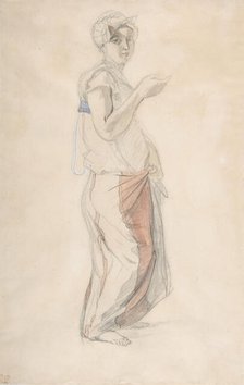 Standing Woman in Moroccan Costume, ca. 1834. Creator: Eugene Delacroix.