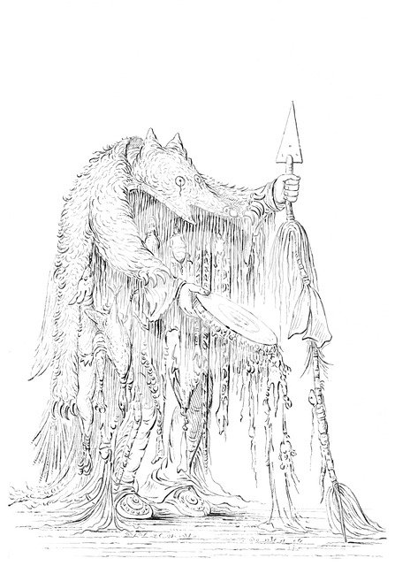 Native American shaman, 1841.Artist: Myers and Co