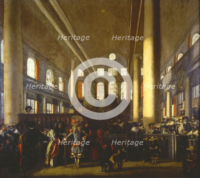 Interior of the Portuguese Synagogue in Amsterdam, c. 1680.