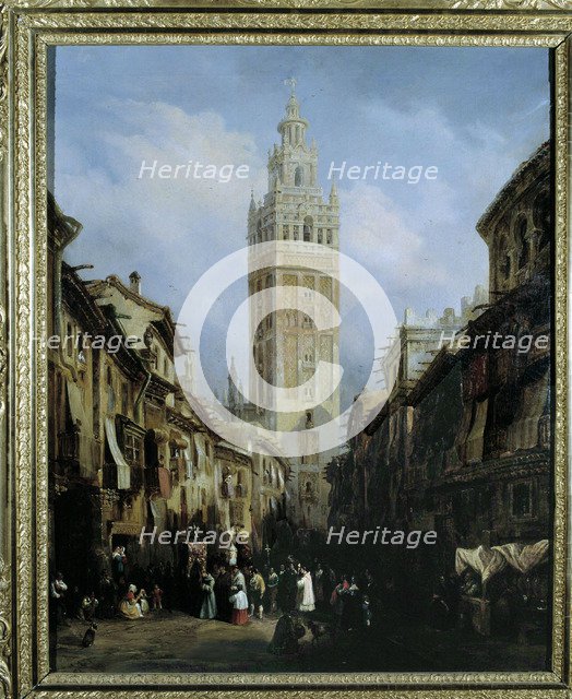 The Giralda of Seville', oil on canvas.